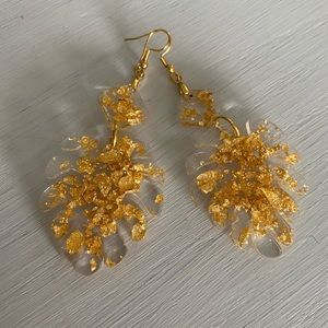 Hand made resin dangle earrings